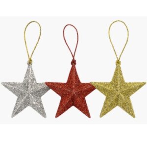 ADORNO NAVIDEÑO ESTRELLA GIBREADA 6CM X 6