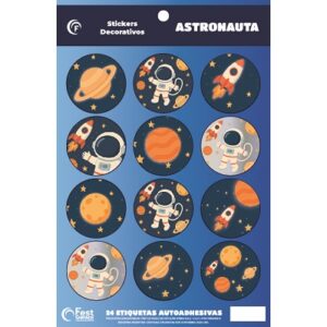 STICKERS AUTOADHESIVOS X24 ASTRONAUTA