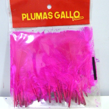 PLUMA GALLO PREMIUM MINI X 50U FUCSIA
