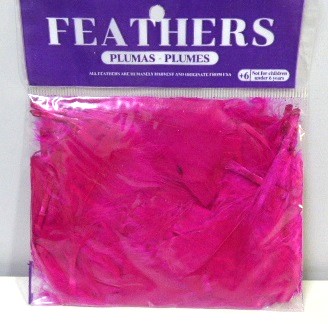 PLUMA GALLO PEQUEÑO ECO X 50U FUCSIA