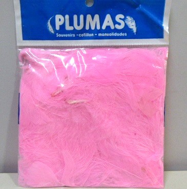 PLUMA GALLO PEQUEÑO ECO X 50U ROSA