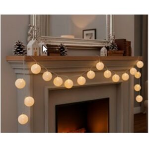 GUIRNALDA LED 10 ESFERAS 6CM NATURAL LUZ CALIDA