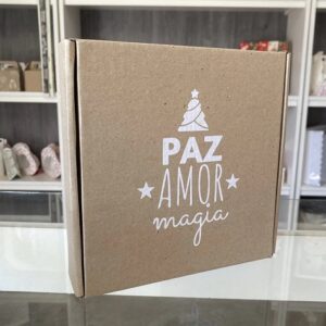 CAJA CORRUGADO IMPRESA NAVIDAD 20X20X5CM