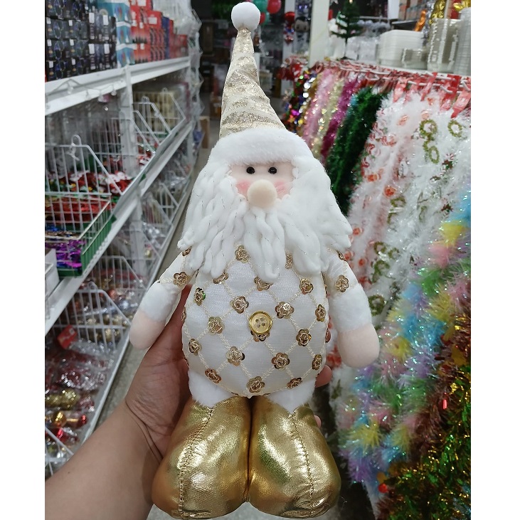 MUÑECO NAVIDEÑO PAPA NOEL DORADO 35CM