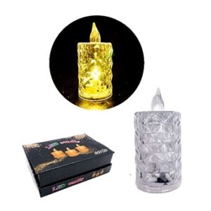 VELA LED FACETADA 8 CM ALTURA CALIDA