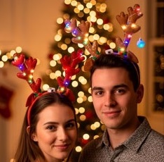 VINCHA NAVIDEÑA CON LUZ RENO