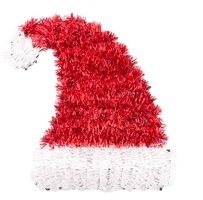 ADORNO NAVIDEÑO OROPEL GORRO PAPA NOEL 27CM ROJO