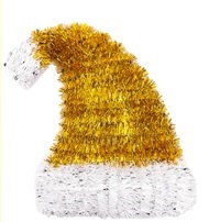 ADORNO NAVIDEÑO OROPEL GORRO PAPA NOEL 27CM DORADO