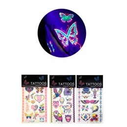 TATUAJE TEMPORAL BRILLA EN LA OSCURIDAD