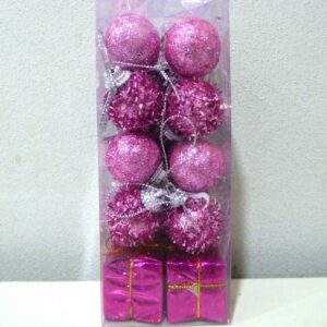 ADORNO NAVIDEÑO 20 PIEZAS EN CAJA ROSA