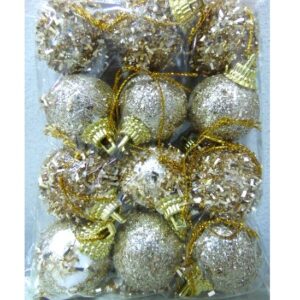 BOCHA NAVIDEÑA 3CM X12 CHAMPAGNE