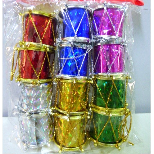ADORNO NAVIDEÑO TAMBORCITOS 2CM X12