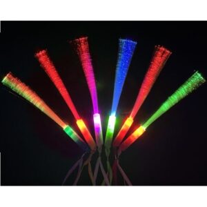 VARITA CON LUZ FIBRA OPTICA 26CM LUZ MULTICOLOR