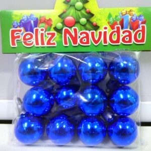 BOCHA NAVIDEÑA 2.5CM X12 AZUL