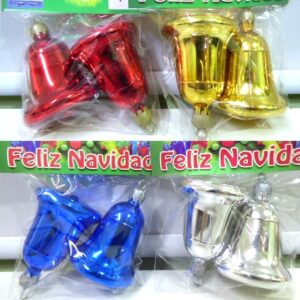 ADORNO NAVIDEÑO CAMPANAS METALIZADAS X2