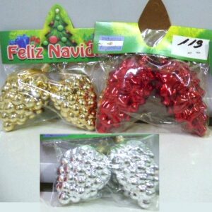 ADORNO NAVIDEÑO PIÑA METALIZADA X2