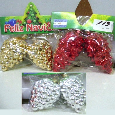 ADORNO NAVIDEÑO PIÑA METALIZADA X2