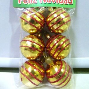 BOCHA NAVIDEÑA DECORADA 4CM X6 DORADO