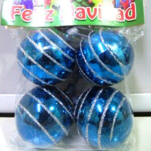 BOCHA NAVIDEÑA DECORADA 5CM X4 AZUL