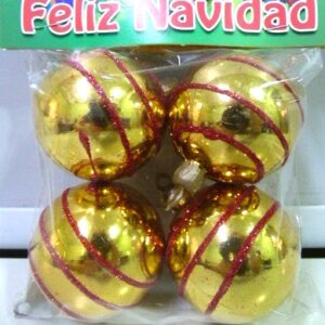 BOCHA NAVIDEÑA DECORADA 5CM X4 DORADO