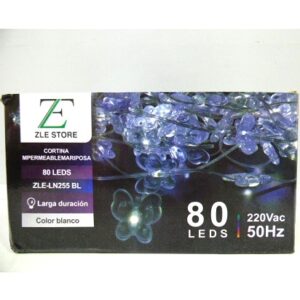 CORTINA LED 2MTS X 1MT MARIPOSA FRIA 80 LEDS