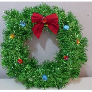 ADORNO ROSCA NAVIDEÑA CON MOÑO Y PIEDRAS