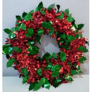 ADORNO ROSCA NAVIDEÑA VERDE CON ROJO