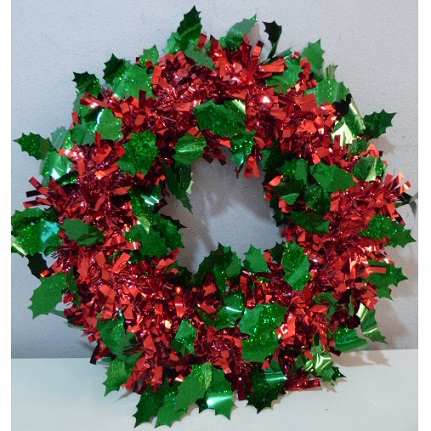 ADORNO ROSCA NAVIDEÑA VERDE CON ROJO