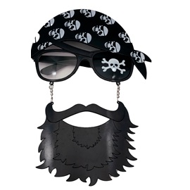 ANTEOJO PIRATA BANDANA NEGRA CON CALAVERAS