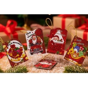 TARJETITA NAVIDEÑA 9X6 CM X8 CON GIBRE