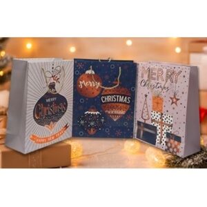 BOLSA DE REGALO 26X32 CM NAVIDEÑA MERRY CHRISTMAS