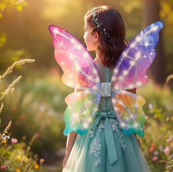 ALAS MARIPOSA MOVIMIENTO SONIDO Y LUZ 30X48 CM