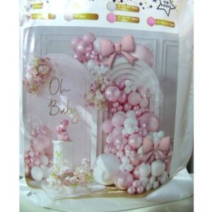 SET DE GLOBOS GRANDE ROSA Y BLANCO