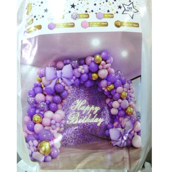 SET DE GLOBOS GRANDE LILA Y ROSA