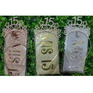 SET BANDA GIBREADA Y VINCHA STRASS 15 AÑOS