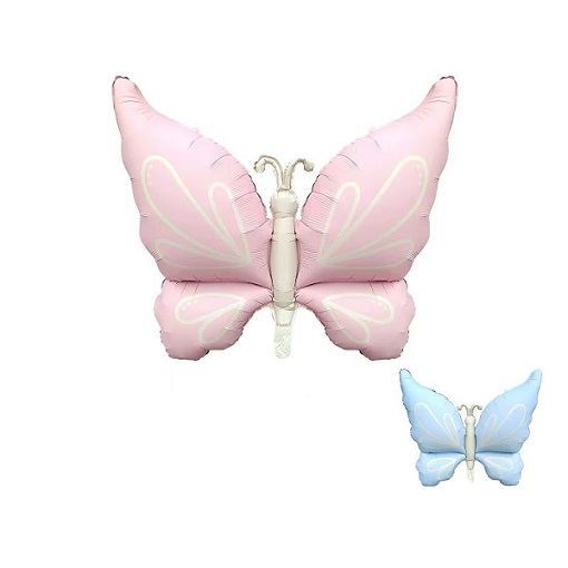 GLOBO FOIL SILUETA MARIPOSA PASTEL 94CM X 73CM