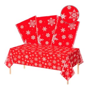 MANTEL PLASTICO NAVIDEÑO 137 X 183 CM COPOS NIEVE