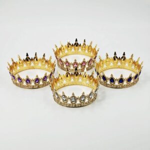 CORONA METAL 12,5 DIAMETRO STRASS Y PIEDRAS COLOR