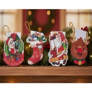 TARJETITA NAVIDEÑA 9X6 CM X8 MODELOS SURTIDOS