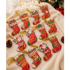 TARJETITA NAVIDEÑA 9X6 CM X8 BOTA GIBRE