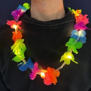COLLAR HAWAIANO LED MULTICOLOR LUZ BLANCA