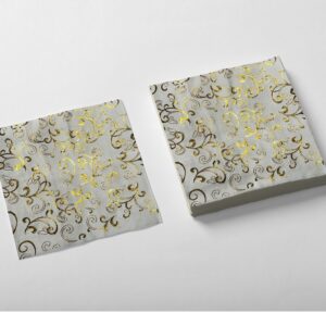 SERVILLETA STAMPING X20 ARABESCOS ORO