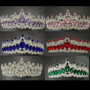 CORONA METAL STRASS Y PIEDRAS COLOR 16,5 X 6 CM