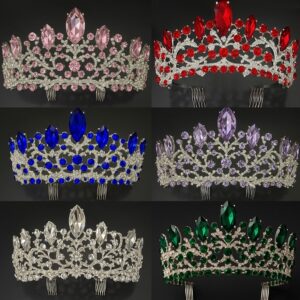 CORONA METAL STRASS Y PIEDRAS COLOR 16,5 X 6,5 CM