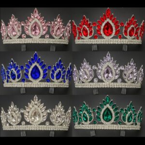 CORONA METAL STRASS Y PIEDRAS COLOR 16,5 X 6,5 CM