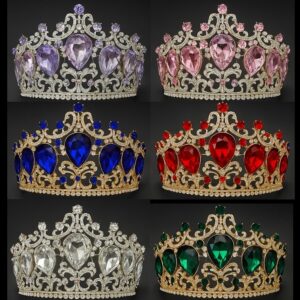 CORONA METAL STRASS Y PIEDRAS COLOR 17,5 X 8,5 CM