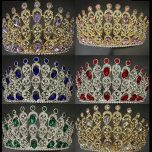 CORONA METAL STRASS Y PIEDRAS COLOR 17,5 X 8,5 CM