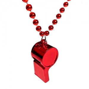 SILBATO CON COLLAR DE CUENTAS ROJO