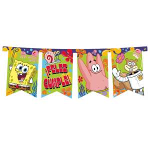 BANDERIN FELIZ CUMPLE X 1 BOB ESPONJA