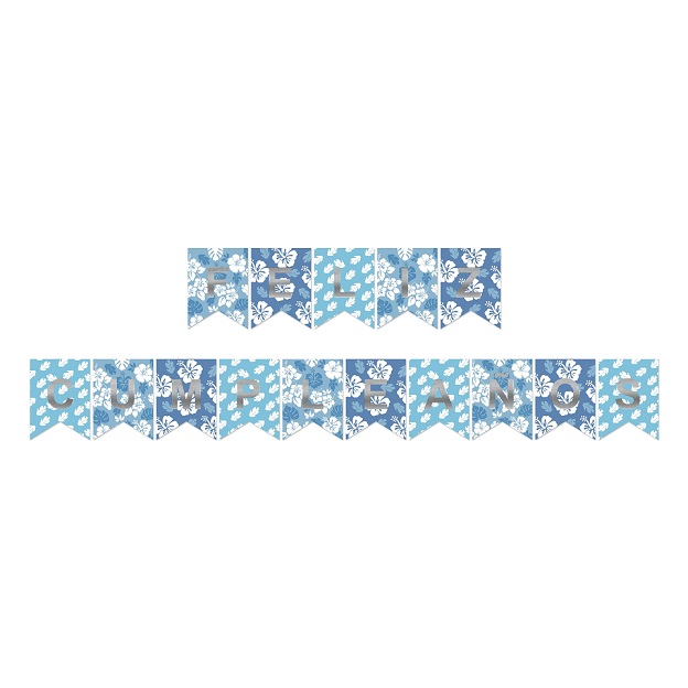 BANDERIN FELIZ CUMPLE HAWAIANO